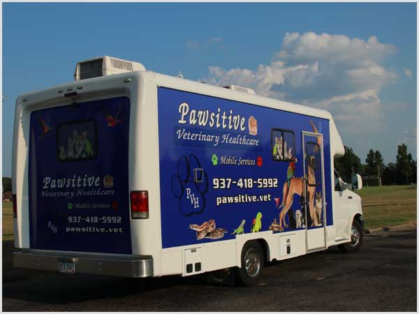 photo of Pawsitive Vet mobile service van